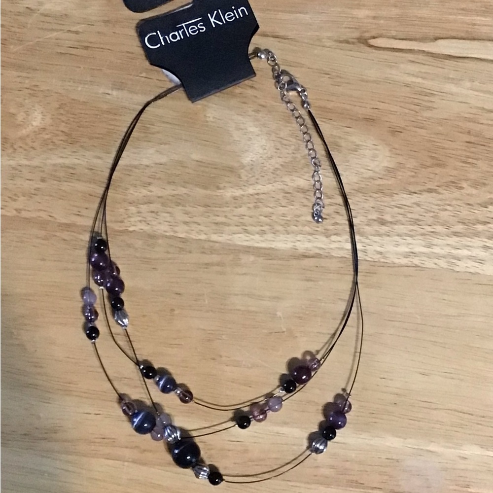 Purple Beaded Necklace & Pretty Hair Clips